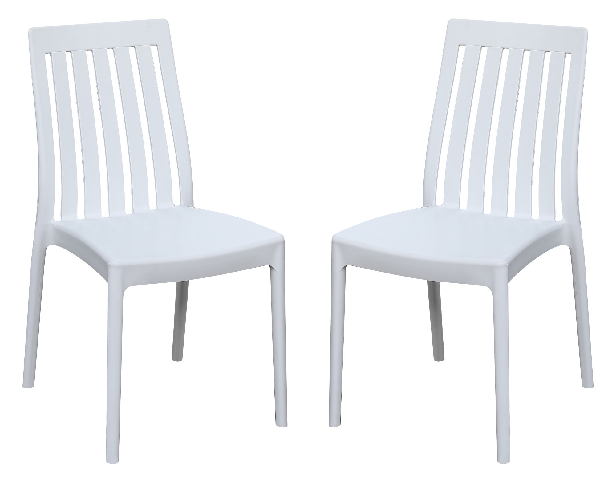 Emerald Home Odyssey White Outdoor Dining Chair with Sturdy, One Piece
