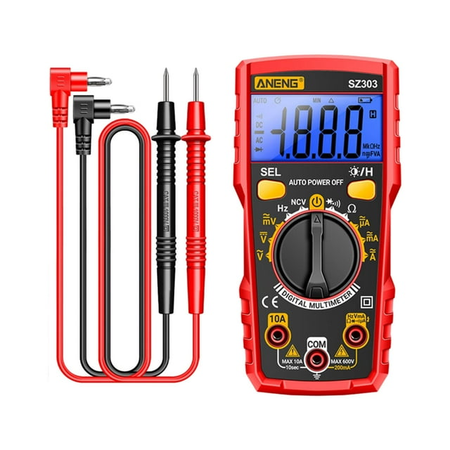 QualitChoice Multimeter Tester Portable Multi Tester for Vehicles Outlets Red Household Fuses Red 14.1x7cm