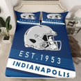 thumbnail image 2 of Erosebridal SIndianapolis Bed Sheets Twin,Navy Blue Green Stripes Bedding Twin Size,Rugby Helmet Sheet Set Twin,Stylish Living Room Decoration，3-Piece, 2 of 8
