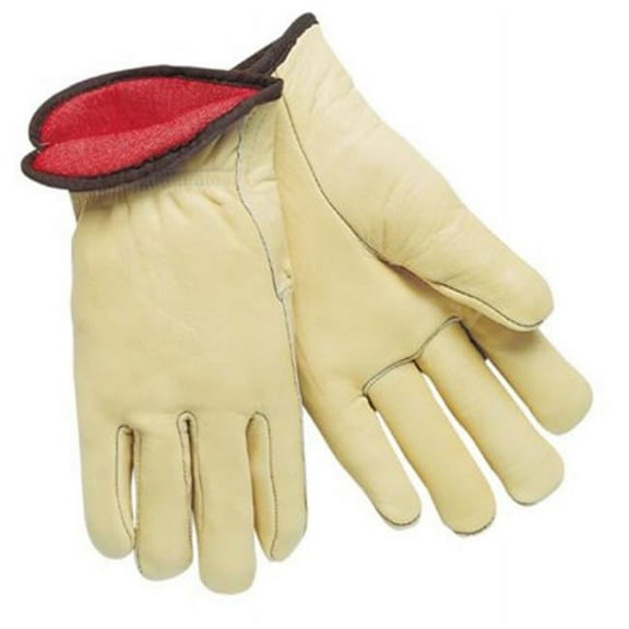 MCR 127-3250M Red Fleece Lined Leathergrain Glove Cream Color