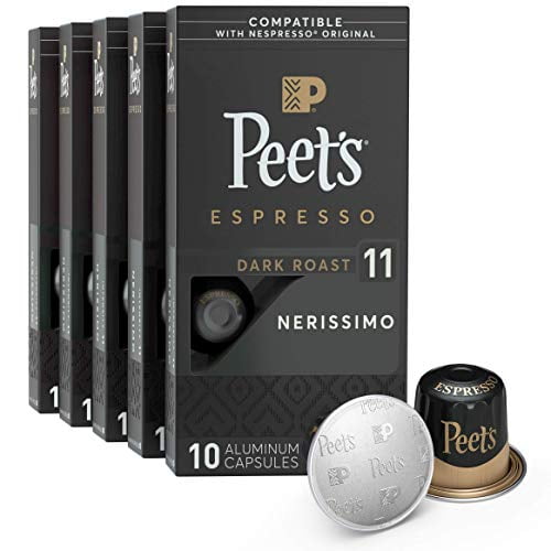 Peet's Coffee, Dark Roast Espresso Pods Compatible with Nespresso