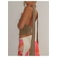 thumbnail image 2 of Bufanda halter, top corto SOLY HUX para mujer, cuello en V profundo, caqui, 2 of 5