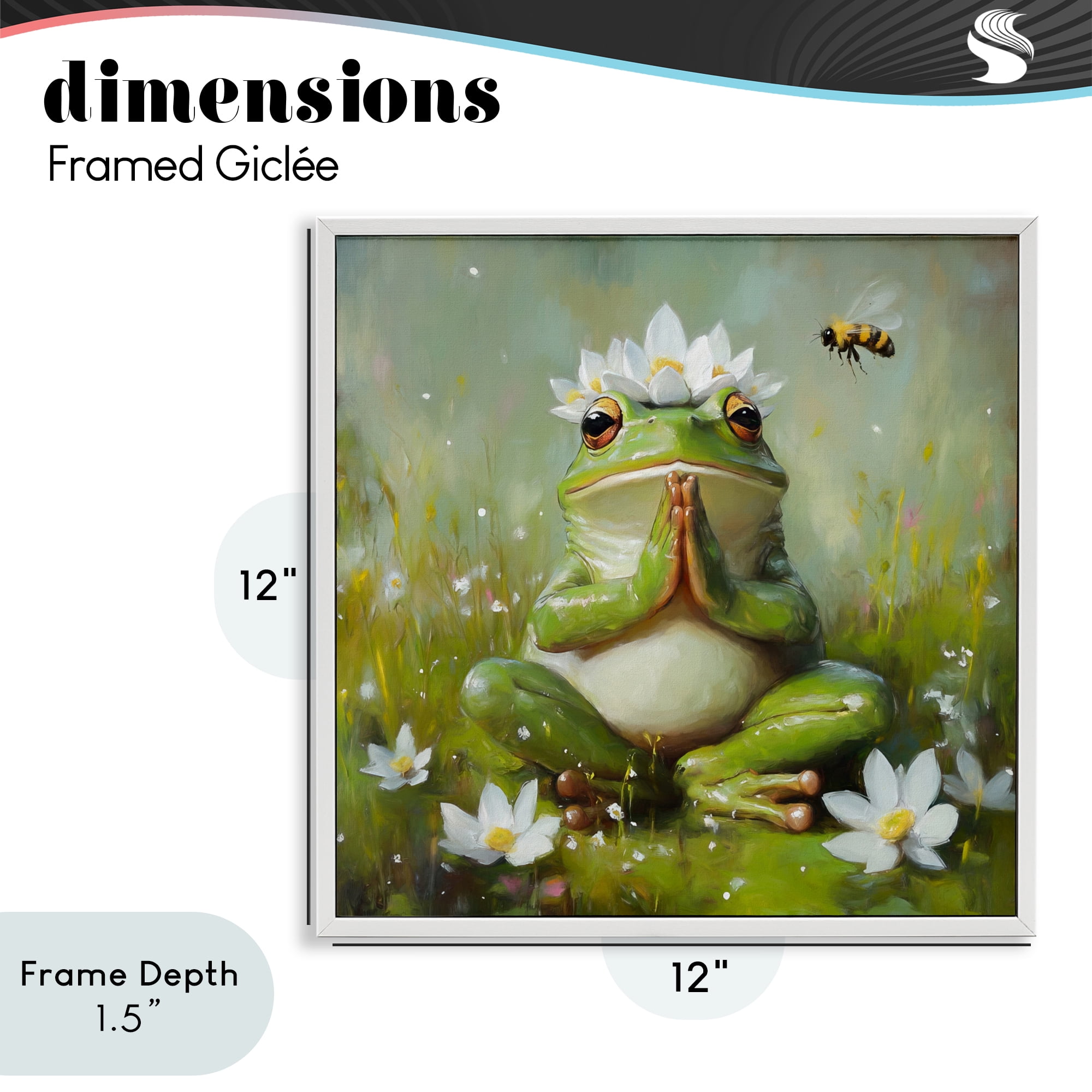 Stupell Industries Buddha Bullfrog Meditation White Framed Giclee Art, design by Tina LeCour