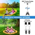 thumbnail image 5 of Hishine 43" 700LBS Saucer Tree Swing for Kids, Waterproof Flying Saucer Swing with A Swivel, Hanging Straps, Adjustable Ropes, Round Mat Spinner Swing for indoor/playground swing set,Orange, 5 of 8