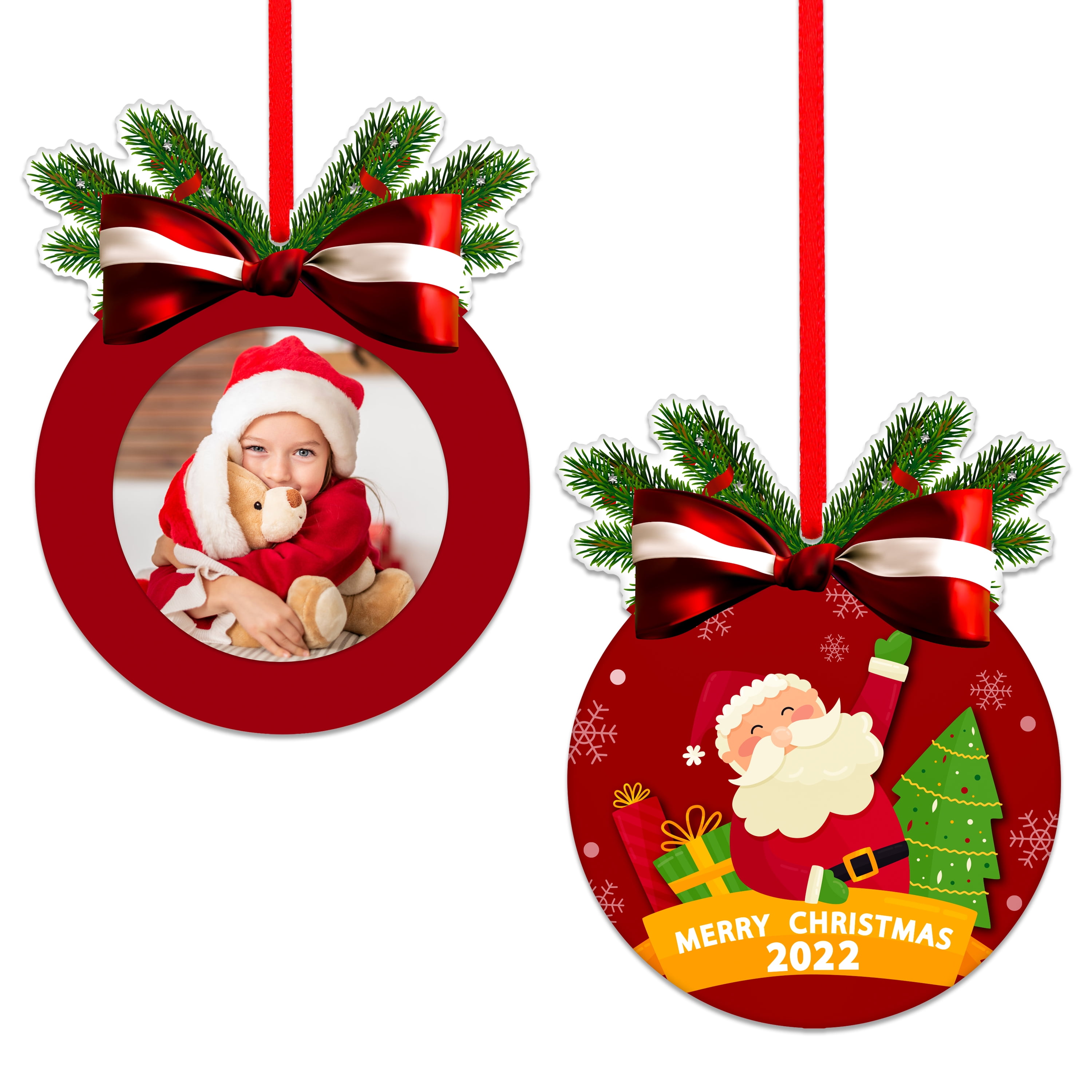 WaaHome 2022 Christmas Photo Frame Ornaments,3"x 3.5" Christmas