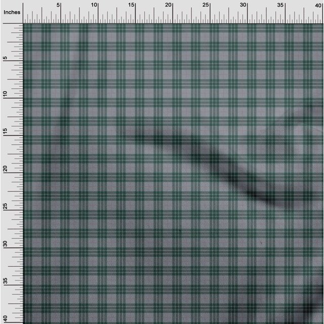 oneOone Viscose Chiffon Fabric Tartan Check Print Sewing Fabric BTY 42 Inch Wide