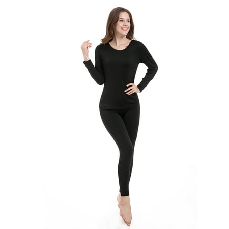 

TAW Womens 2-Piece Ultra Soft Thermal Underwear Set Fleece Lined Shirt and Long John