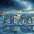 thumbnail image 5 of Patifu Polar Bears Frozen Lake Night Sky Chic Modern Bathroom Decor Shower Curtain with Hooks 100% Polyester Fiber 69"x72, 5 of 7