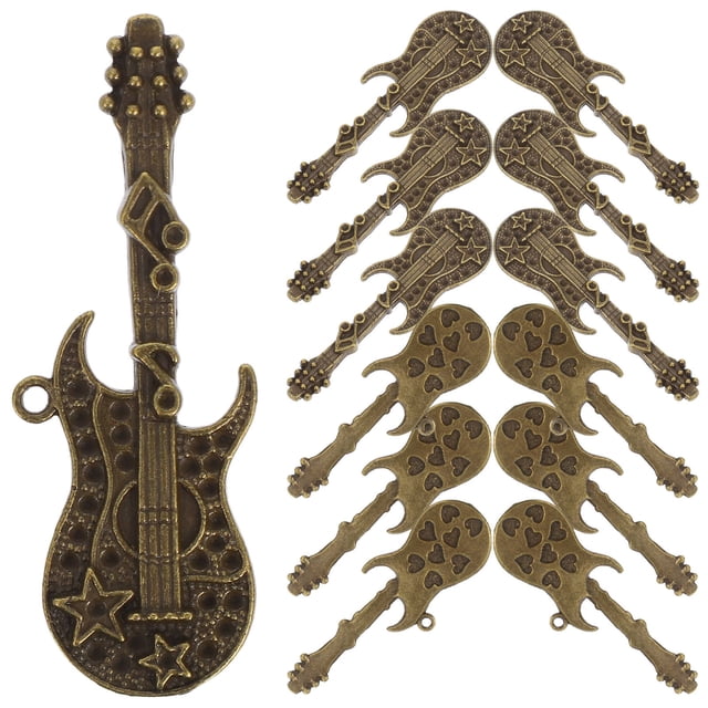 Nestingho 25Ud Dijes De Guitarra Acústica En Aleación Marrón Para Elaboración De Collares Y Pulseras