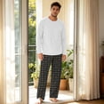 thumbnail image 5 of VV AVEORS Christmas Pajamas For Men Cotton Plaid Pajama Set Long Sleeve Pj Set Comfy Sleepewear Crew Neck Pajama With Pants Dark Blue XL, 5 of 6