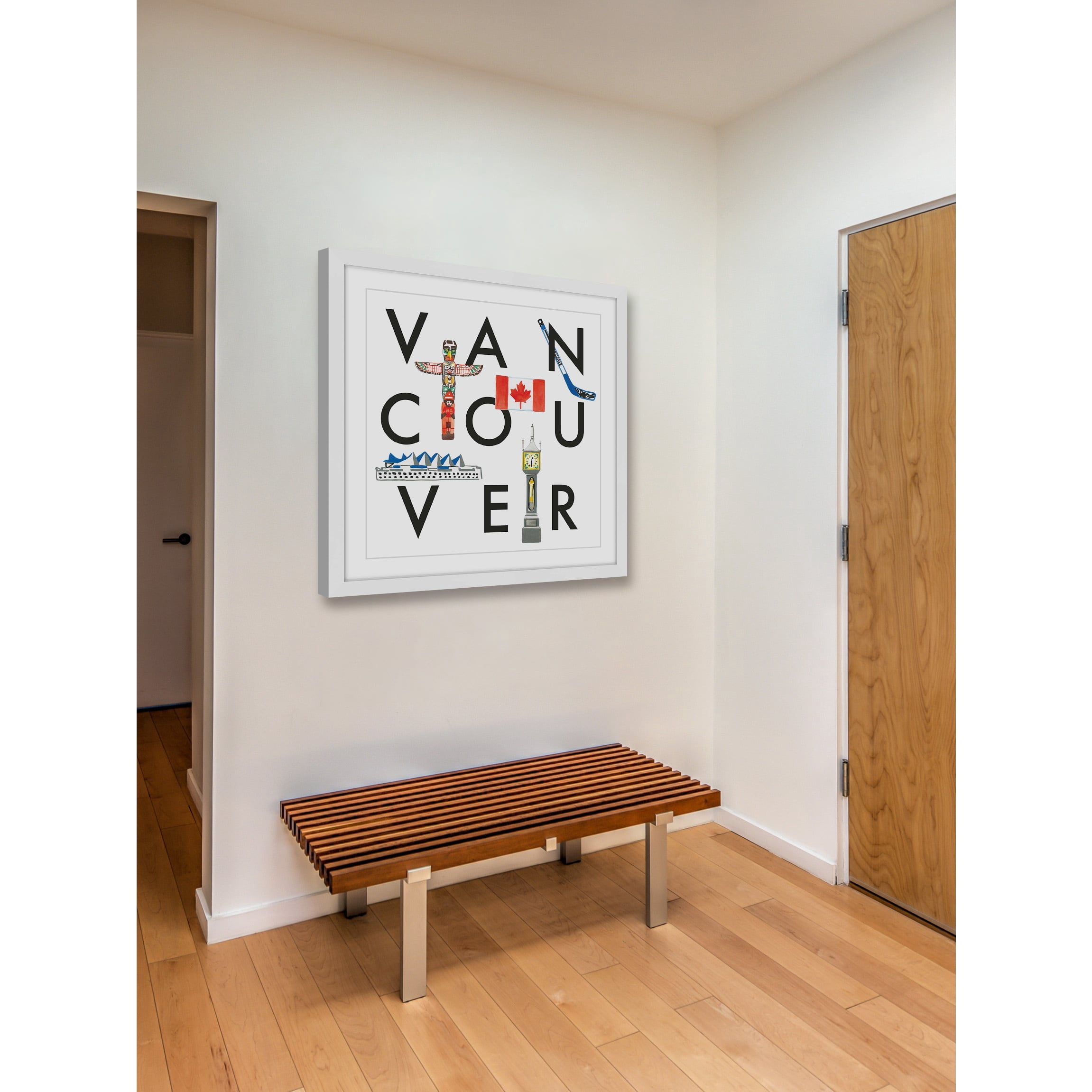 Marmont Hill "Vancouver Square" By Molly Rosner Framed Painting Art Print, 32.0" x 1.5"