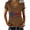 Brown, variant on Women's 250th Anniversary USA T-Shirt, Patriotic 1776-2026 V-Neck Top, Short Sleeve Commemorative Shirt with Contrast Trim, Independence Day Celebration Graphic Tee