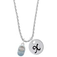 thumbnail image 1 of Delight Jewelry Silvertone Light Blue Baby Shoe with Crystal Strap Silvertone Script Initial Disc - X - Charm Necklace, 20"+3", 1 of 1