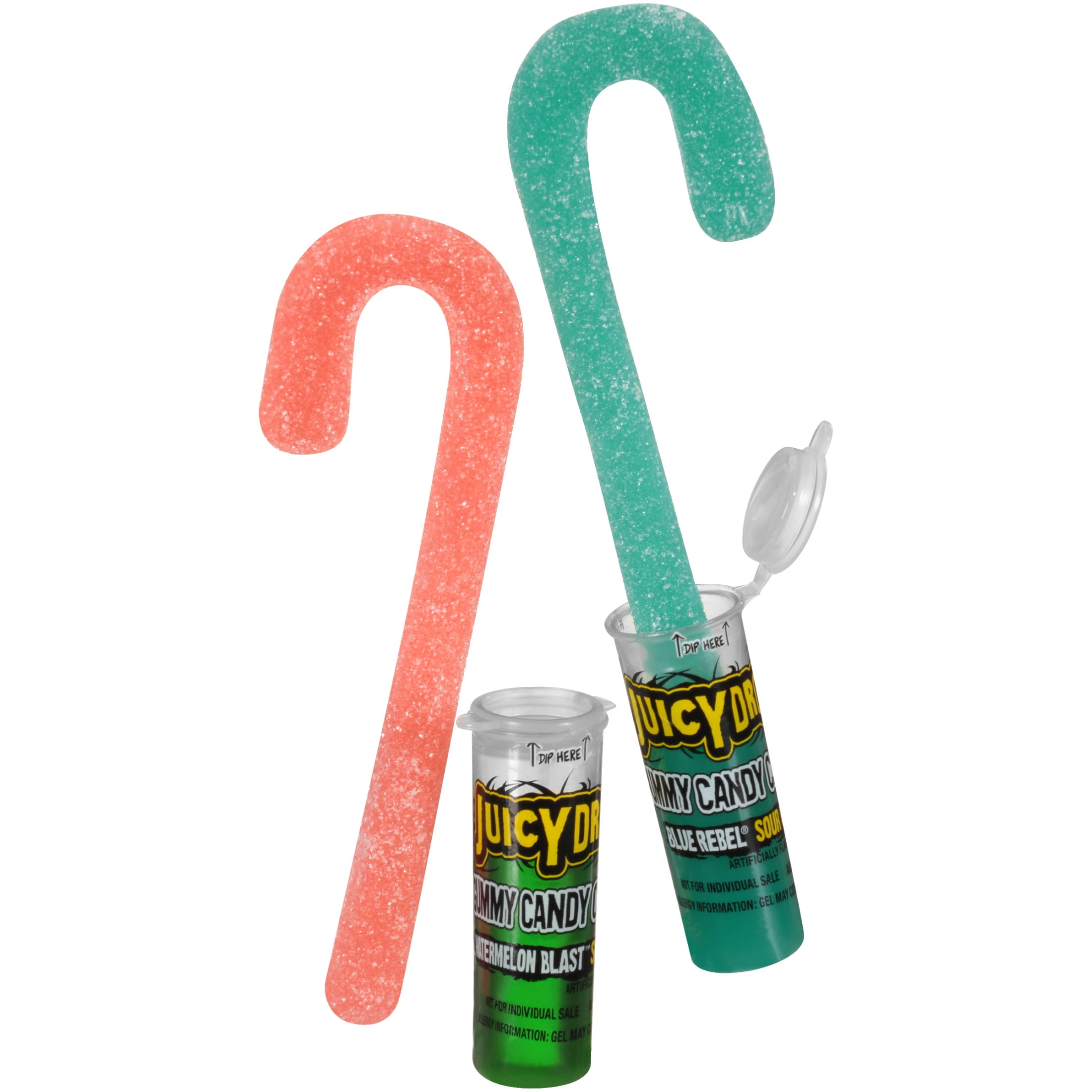 (2 pack) Juicy Drop Gummy Candy Canes with Sour Gel, Christmas Gummy Candy, 6 Count