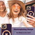 thumbnail image 5 of Magnetic case for iPhone 14 Case for Women, Cute Gold Love Heart Soft MagSafe Case, Raised Full Camera Lens Protection Phone Case for iPhone 14 MagSafe Case 6.1"- Purple, 5 of 7