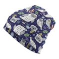 thumbnail image 1 of Gorros de Navidad con estampado de búho y oso para hombre y mujer, gorros casuales de animales divertidos, Skullies Kpop, gorros elásticos personalizados para invierno, 1 of 4