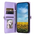thumbnail image 6 of For Google Pixel 9a Wallet Phone Case-PU Leather Flip Cover with 3 Credit Card Slots,Hidden buckle Pocket & Detachable Shoulder Strap and Wrist Strap,Shockproof,Purple,For Pixel 9a, 6 of 11
