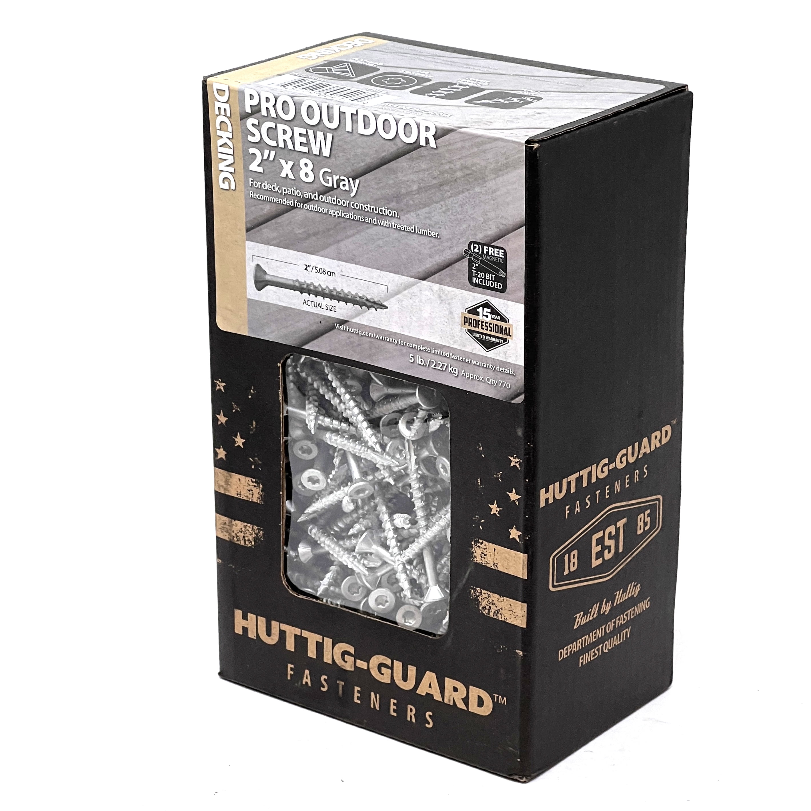 770 pcs Huttig-Grip 2 in x 8 Outdoor Decking Screws Coarse Thread Torx Drive 5lb