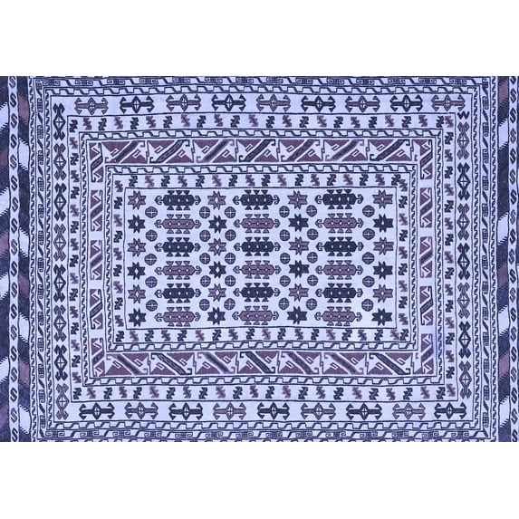 Ahgly Company Indoor Rectangle Southwestern Blue Country Area Rugs, 6' x 9'