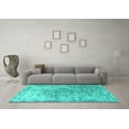 thumbnail image 3 of Ahgly Company Indoor Square Oriental Turquoise Blue Industrial Area Rugs, 3' Square, 3 of 4