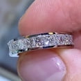 thumbnail image 2 of Silver & Stone Jewels 2Ct Princess CZ Women's Wedding Band Ring 14k White Gold Plated, 2 of 8
