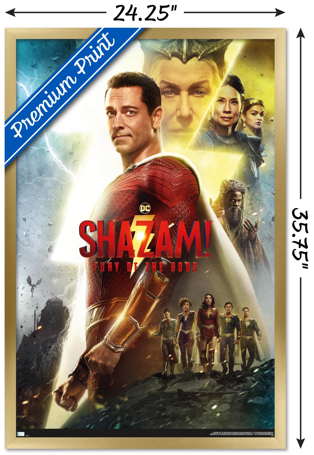 DC Comics Movie Shazam! Fury of the Gods - One Sheet Wall Poster, 22.375" x 34" Framed