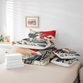 thumbnail image 6 of Feelyou Kawaii Cat Kitten Bedding Comforter Set 7pcs for Teens, Tokyo Ocean Waves Queen Bedding Sets, Retro Japanese Style Reversible Queen Sheet Sets, Lightweight Room Decor, 6 of 8