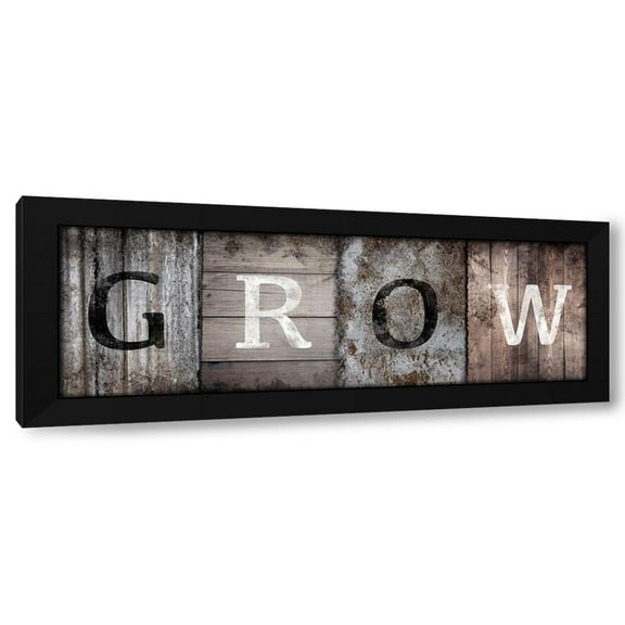 Marcus Prime 14x7 Black Modern Wood Framed Wall Art Titled - Natural Growth