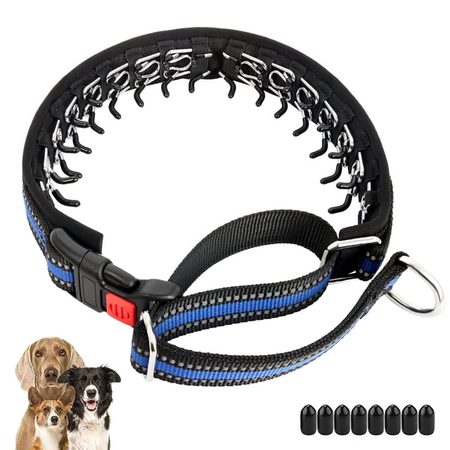 Collar Martingale Mayerzon para perros, antitirones, reflectante, azul