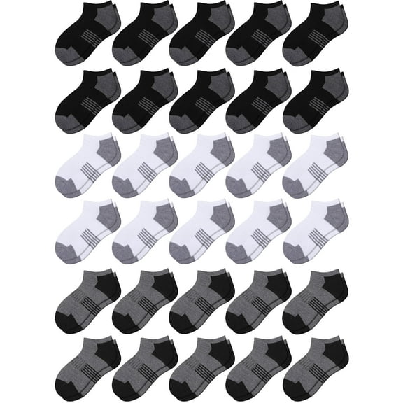 EALLCO 30 Pairs Boys & Girls Socks Ankle Lightweight Socks for Child 4-10 Years Old