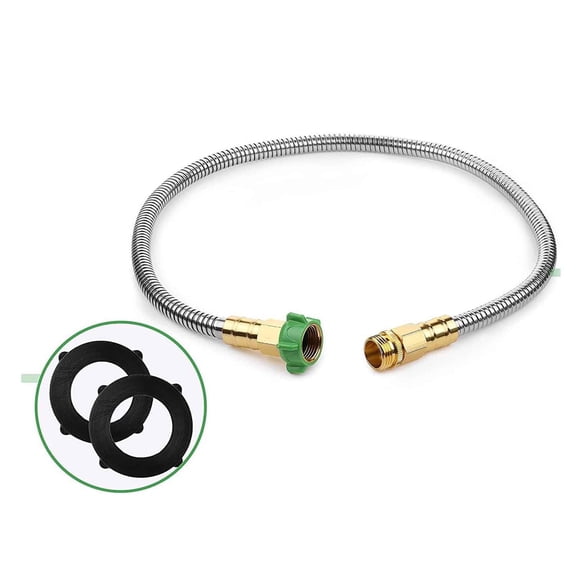 ICERUN 2026 New Short Hose Metal Garden Hose Flexible Water Hose Outdoor Watering Landscaping Tools Flexible Hose Extension 1.5 Ft for Gardens Lawns Patios Flower Beds Car Washing Outdoor Cleaning