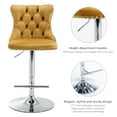 thumbnail image 6 of ODUSE-DAILY Yellow Velvet Swivel Bar Stools Set of 2 with Upholstered Back, 25-33 Inch Height Adjustable, Bar Chairs for Counter Height Bar Height Kitchen Island Pub (2Pcs, Silver Base, Gold), 6 of 12