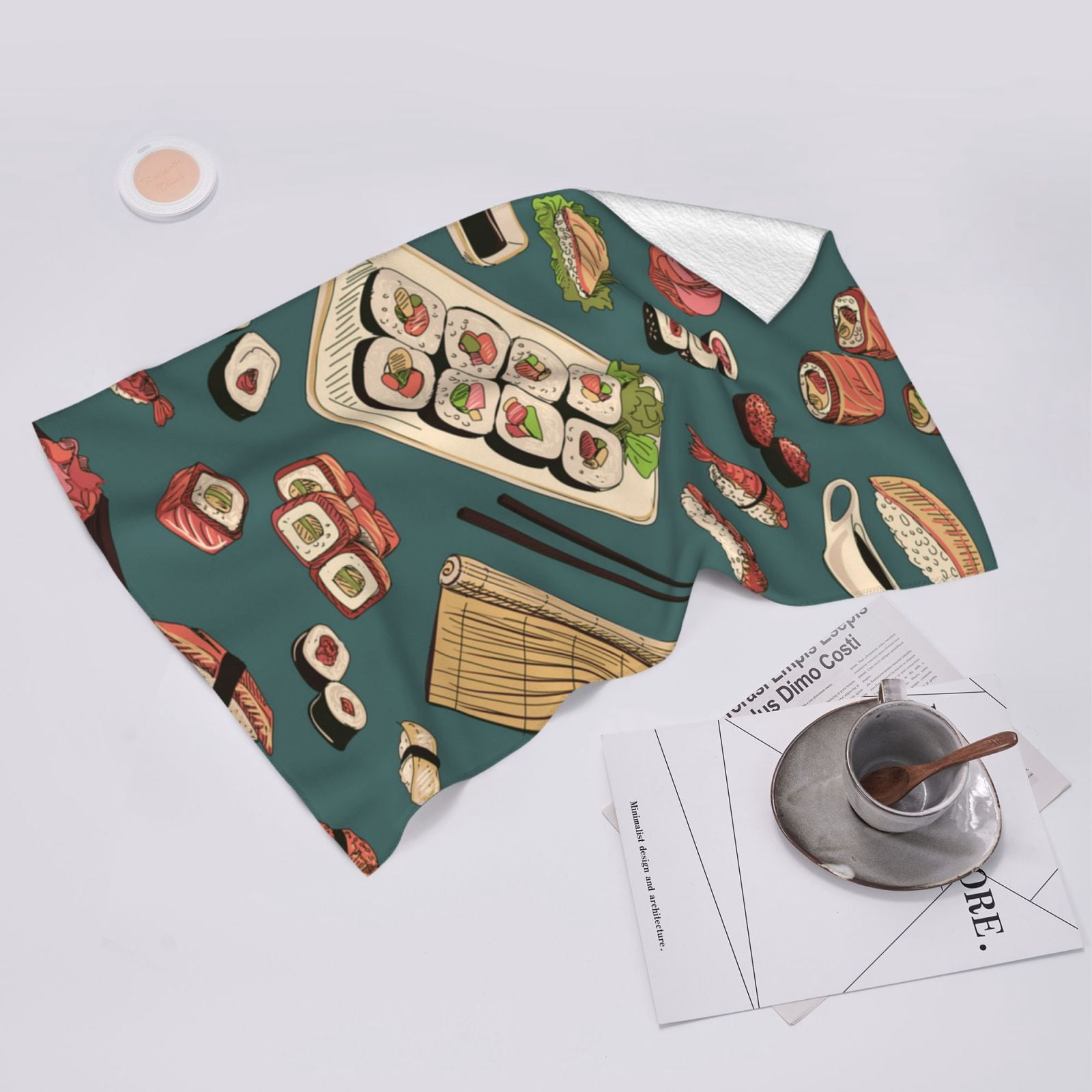 Sushi Rolls Japanese Food Japan 27.5" x 16" Ultra Soft Hand Towel, Face Wash Cloth for Bathroom, Gym, Travel, Pool