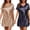 Beige, variant on POIUYTR Women Sparkly Sequins Shift Dress Summer Party V Neck Short Sleeve Mini Dresses Casual Trendy Outfits