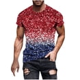 thumbnail image 2 of Gamivast Patriotic American Flag for Men T Shirt Vintage Vertical Painted Graphic Short Sleeve Crewneck Casual Fit Summer Independence Day Holiday Shirts Tops Tees, 2 of 5