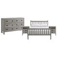 thumbnail image 2 of Alaterre Furniture Windsor 4-Piece Bedroom Set with Slat Full Bed 2 Nightstands, and 6-Drawer Dresser, Driftwood Gray, 2 of 3