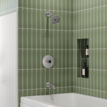 Open Box EVERSTEIN Digital Display Shower Faucet Set, Shower Tub Faucet - NICKEL