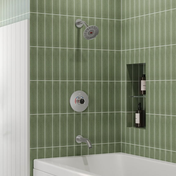 Open Box EVERSTEIN Digital Display Shower Faucet Set, Shower Tub Faucet - NICKEL