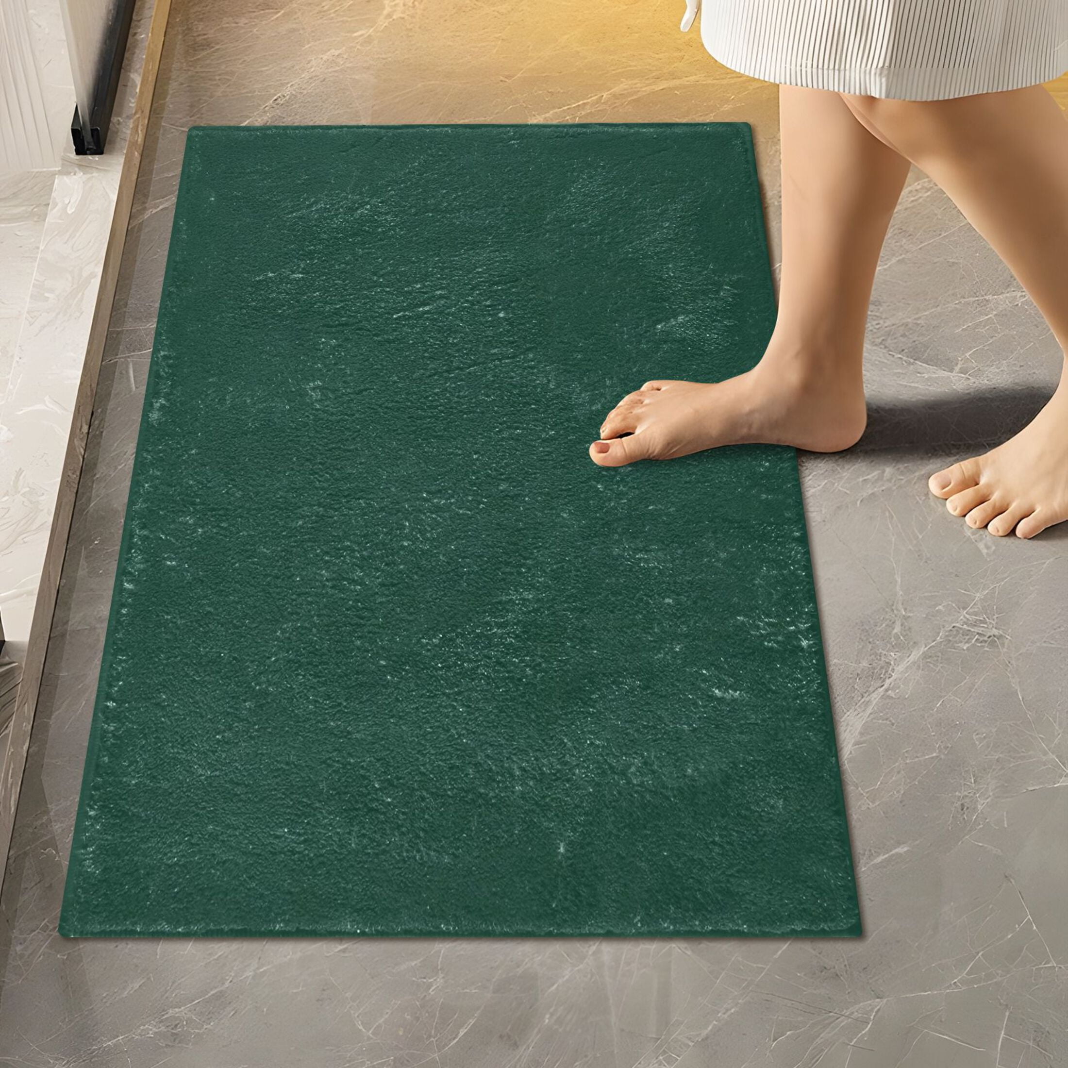 Ryvnso Dark Green Paint Bathroom Shaggy Rugs Toilet Mat Soft Contour Rug