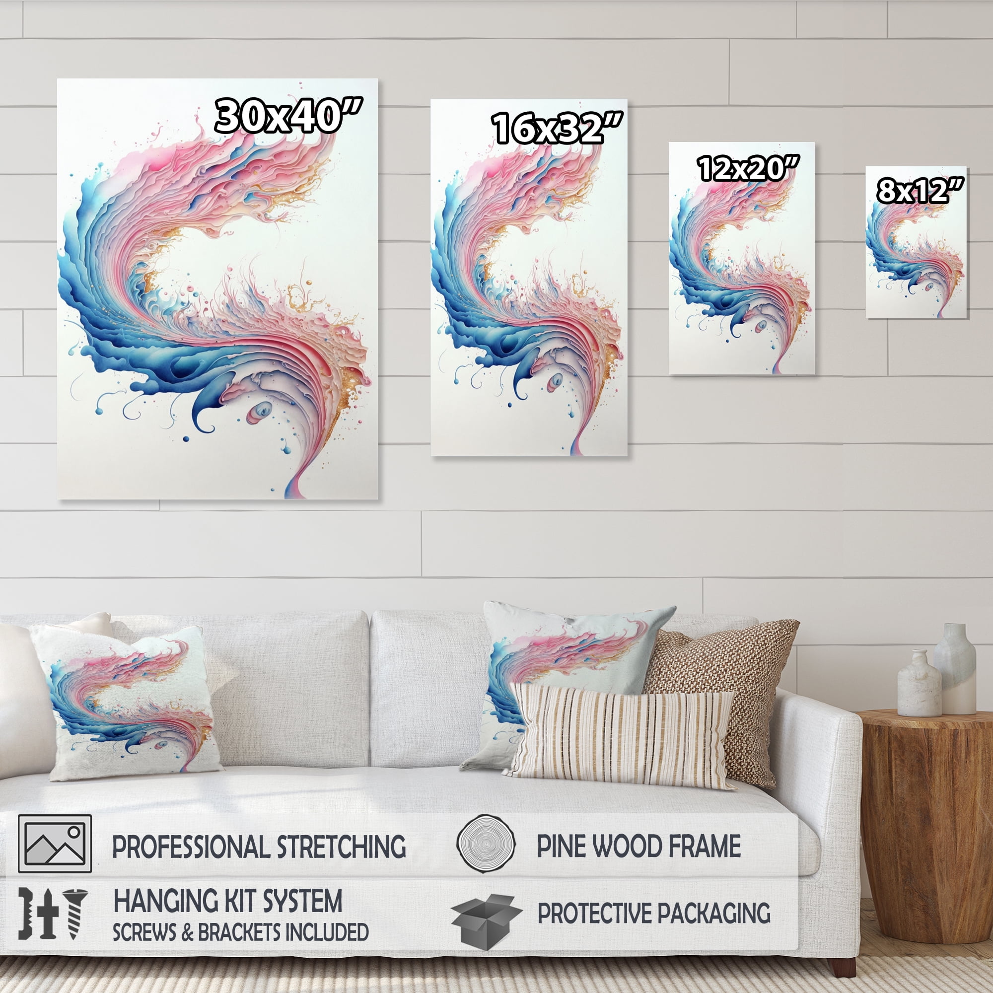 Designart Multi-Color Paint Swirl II Canvas Wall Art
