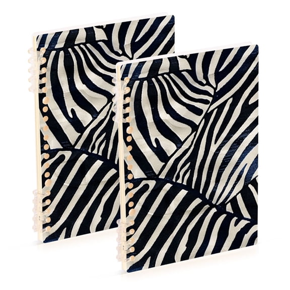 joogoo Spiral Journal Notebook Zebra Pattern College Ruled Notebooks 8.3" x 5.7" 2 PCs
