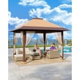 thumbnail image 6 of 13x13 Ft Pop Up Gazebo Hexagonal Outdoor Canopy Tent with Mosquito Netting Dual Vent Roof Awning Waterproof, UV Resistant Height Adjustable for Backyard, Patio, Deck, Lawn Parties -Khaki, 6 of 7