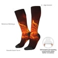 thumbnail image 4 of Honeii Fiery Orange Flames Energy Print Long Socks,Novelty Design Socks Gift for Men and Women,Crew Socks,Calf Socks, 4 of 6