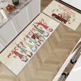 thumbnail image 5 of Christmas Gnomes Truck Tree 2 Piece Kitchen Mat Set, Farmhouse Non-Slip Anti-Fatigue Wooden Grain Standing Mats, Retro Xmas Comfort Throw Rug for Kitchen Laundry Office, 17"x29"+17"x47", 5 of 5