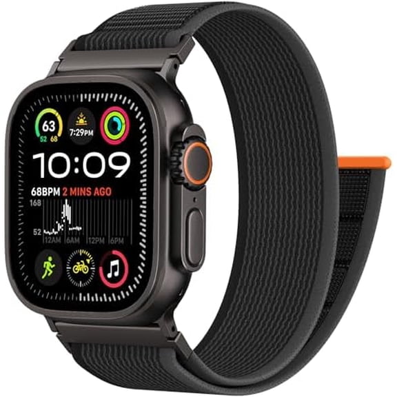 Trail Loop Nylon Rugged Sport Strap for Apple Watch Ultra 4 3 2 1 Men, Adjustable Breathable Band Fits 49/46/45/44/42mm iWatch Series 12 11 10 9 8 7 6 5 4 SE 3 2 1