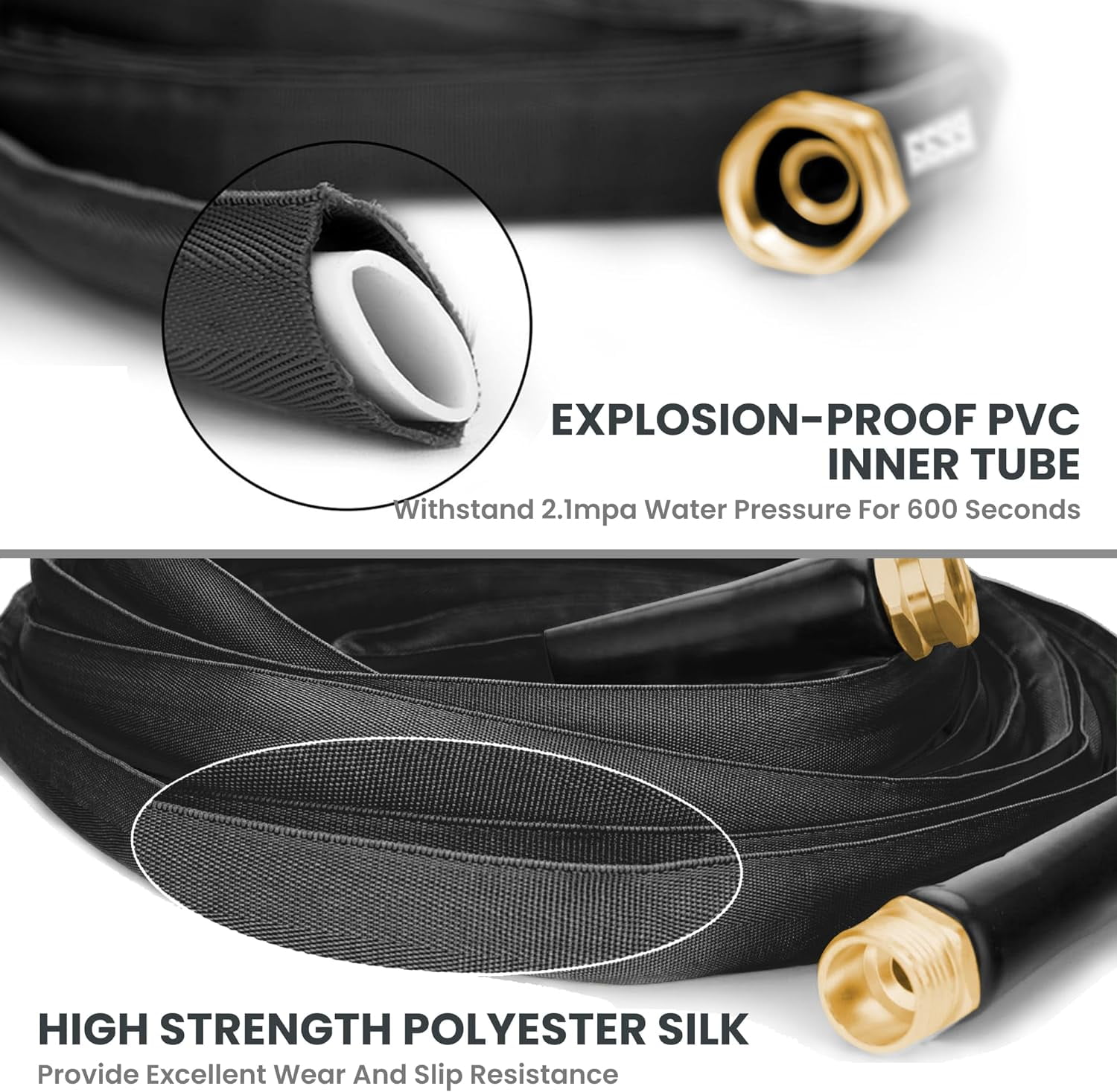 Garden Hose 25FT Lightweight Lay Flat Water Hose Kink  Flexible Hose with 9 Spray Function Nozzle