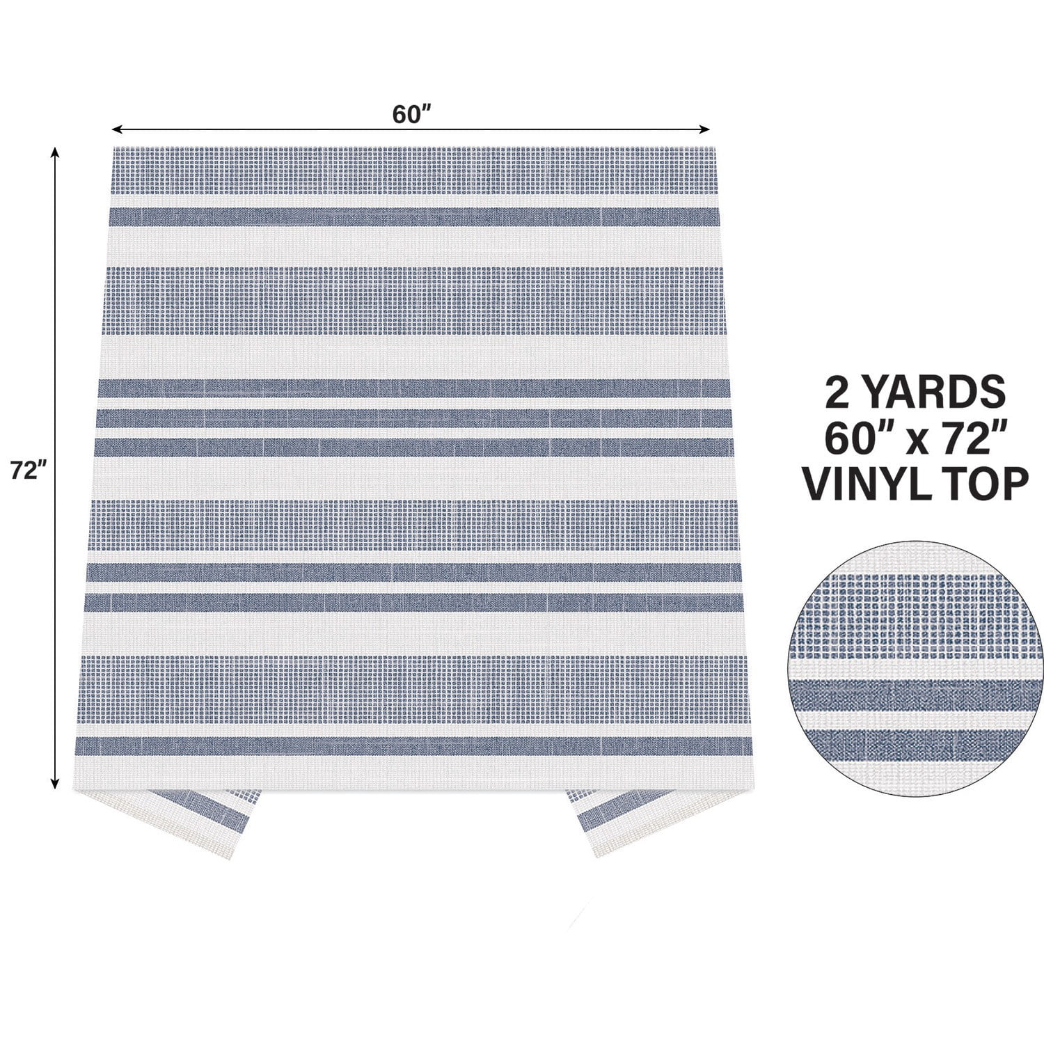 Con-Tact Brand Yard Goods Vinyl Fabric with Flannel Backing, Pre-Cut Linen Strip Denim Blue, 60 in. x 72 in.