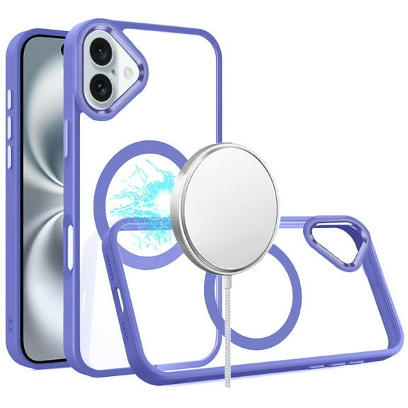 Perfect Crystal Clear MagSafe Case for iPhone 16 - Purple