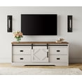thumbnail image 2 of Wampat TV Stand Wood 65 inch TV Cream White with Barn Door & Rub Through Distressing, 2 of 6