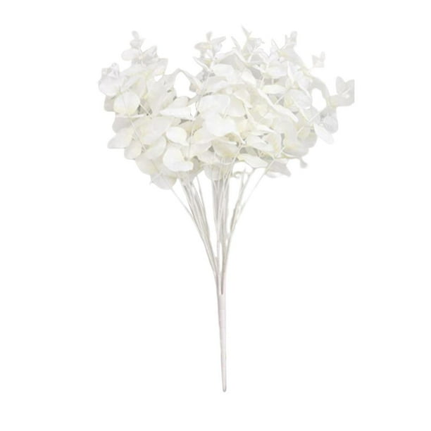 Plantas artificiales hojas de eucalitto artificiales decoración de plantas para , , el dortorio y de Blanco Colco Hojas de eucalipto artificial
